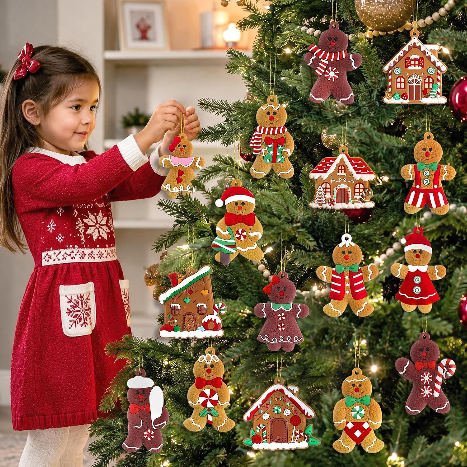 Thumbnail 6 de Kockuu Gingerbread Christmas Ornaments, 3-Inch
