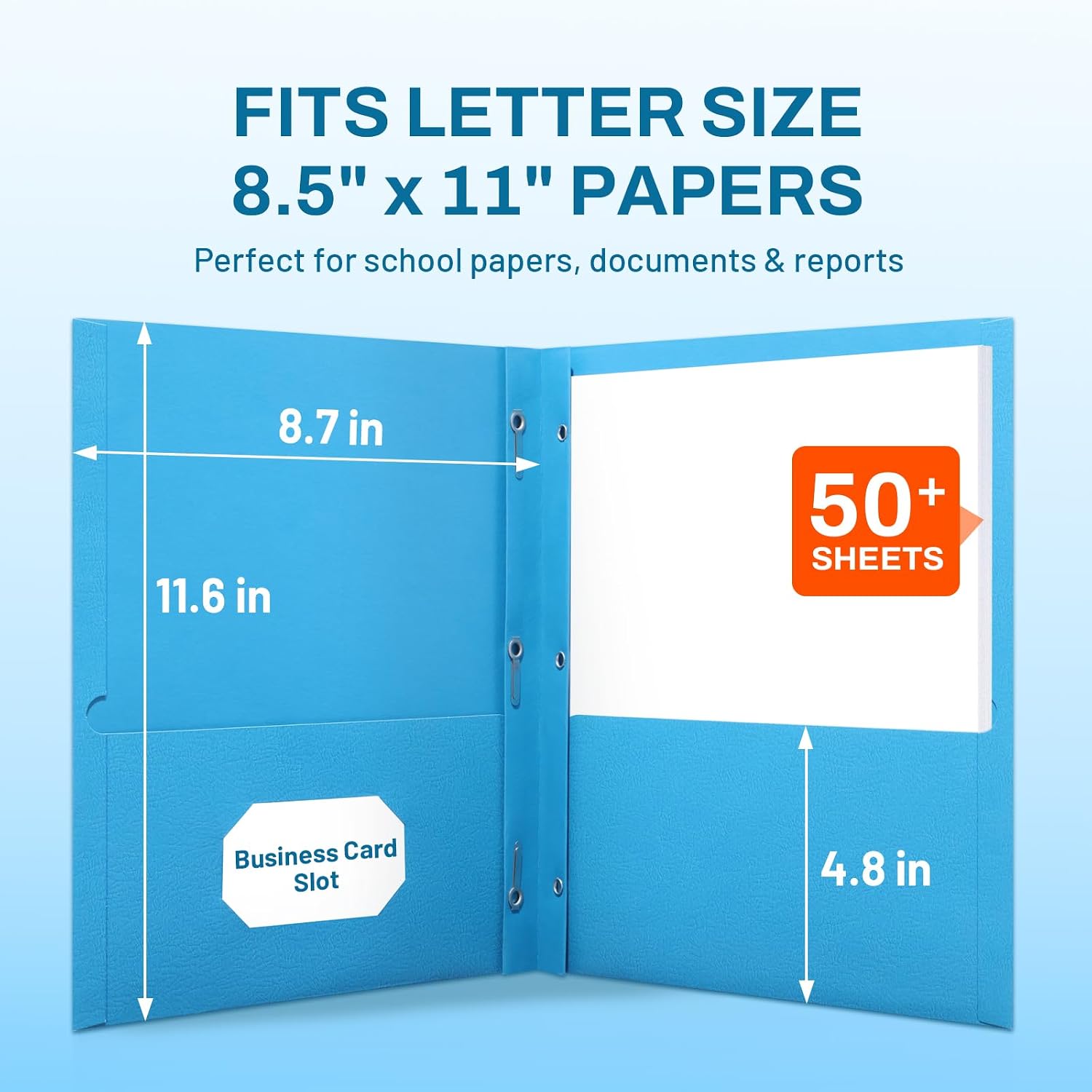 Detalle 2 de SUNEE 2-Pocket Folders with Prongs, 25-Pack in Assorted Colors