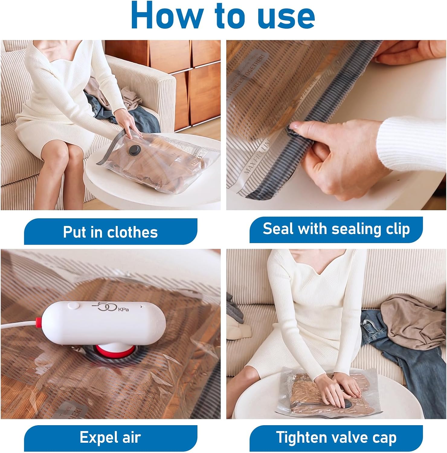 Thumbnail 6 de Vacbird Vacuum Storage Bags with Electric Pumps – 15 Pack (Travel, Luggage & Clothing)
