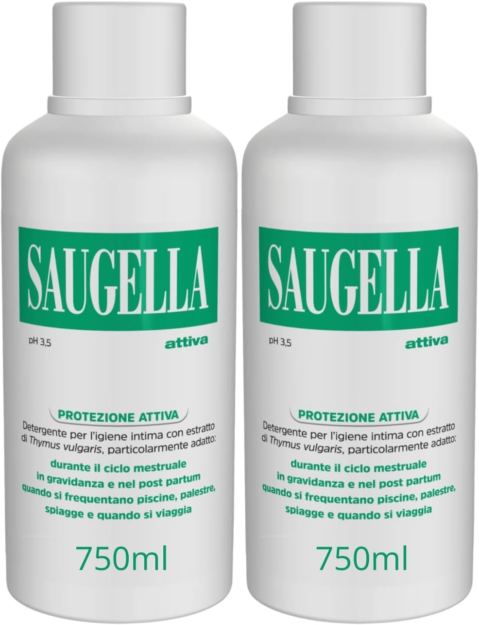 Detalle de Saugella Attiva Detergente Intimo 2×750 ml
