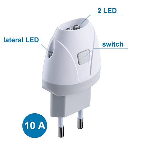 Detalle de Electraline 58303 Torcia d'Emergenza Automatica con Luce di Cortesia LED Bianco