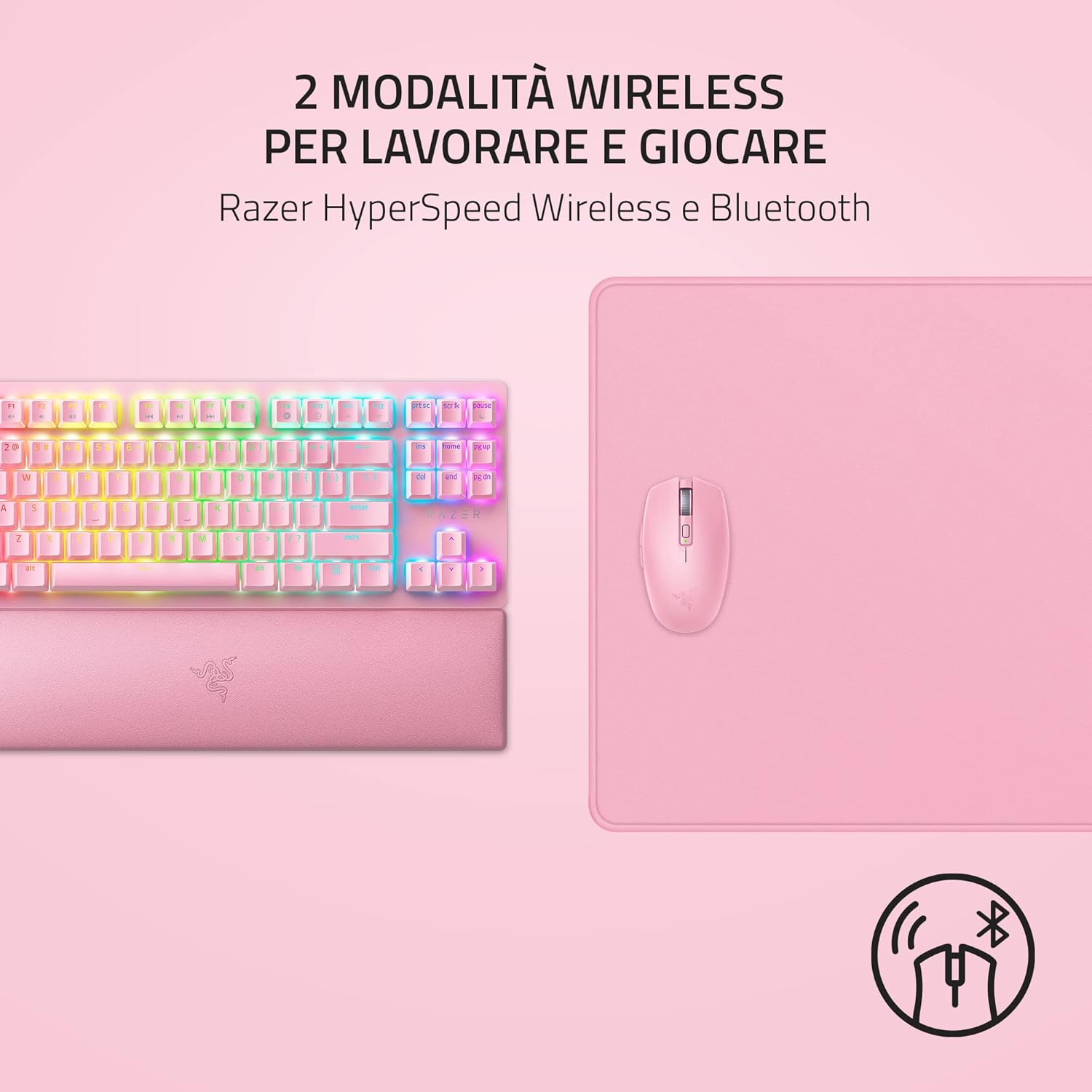 Thumbnail 2 de Razer Orochi V2 rosa wireless mobile con fino a 950 ore di autonomia e Bluetooth