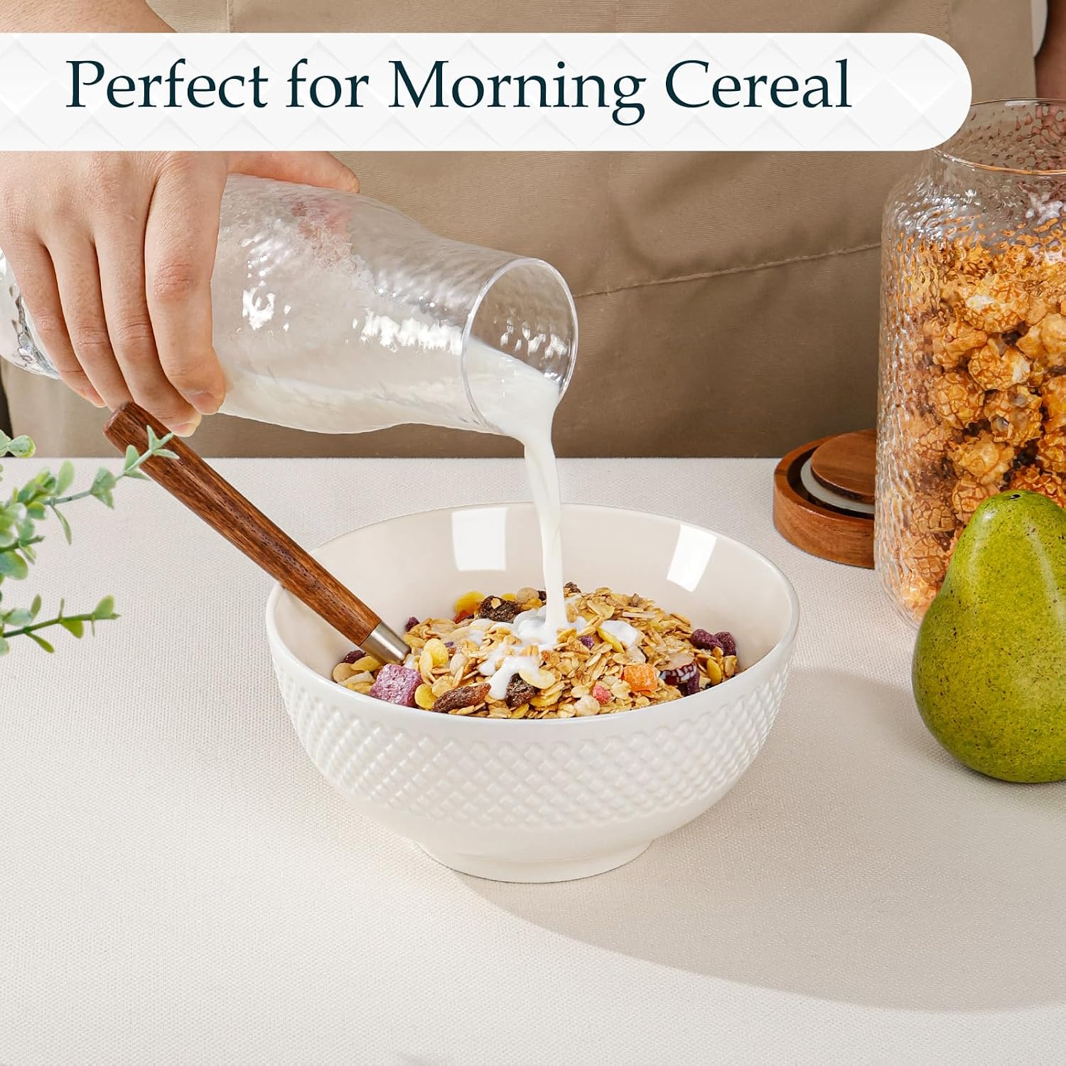 Detalle 2 de NUTRIUPS 700ml ceramic cereal bowls set 4pcs 🥣