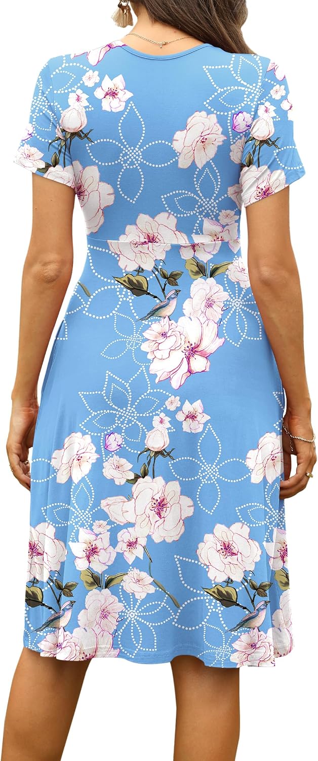 Detalle 2 de WEACZZY Women's V-Neck Floral Dress