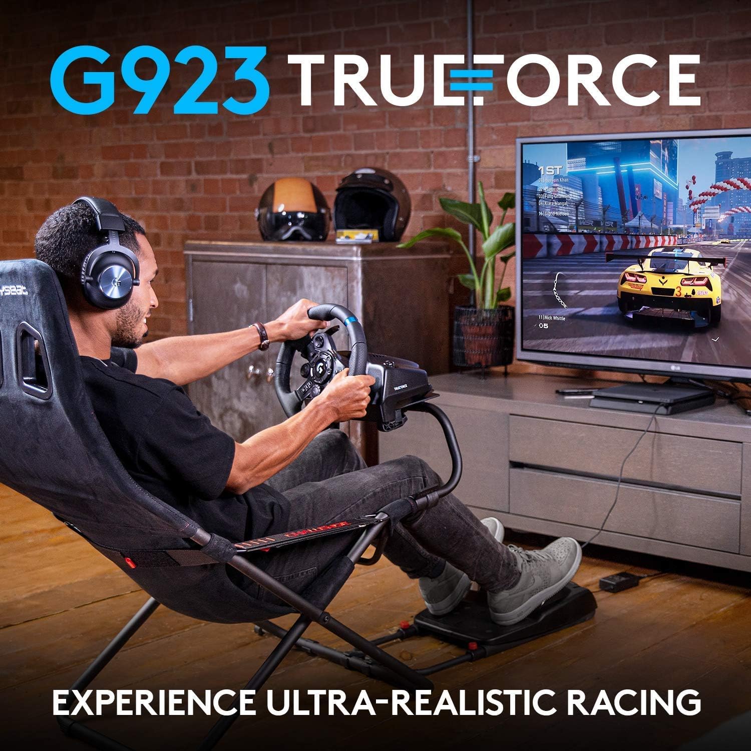 Detalle 2 de Logitech G923 Volante y Pedales para PS5, PS4 y PC