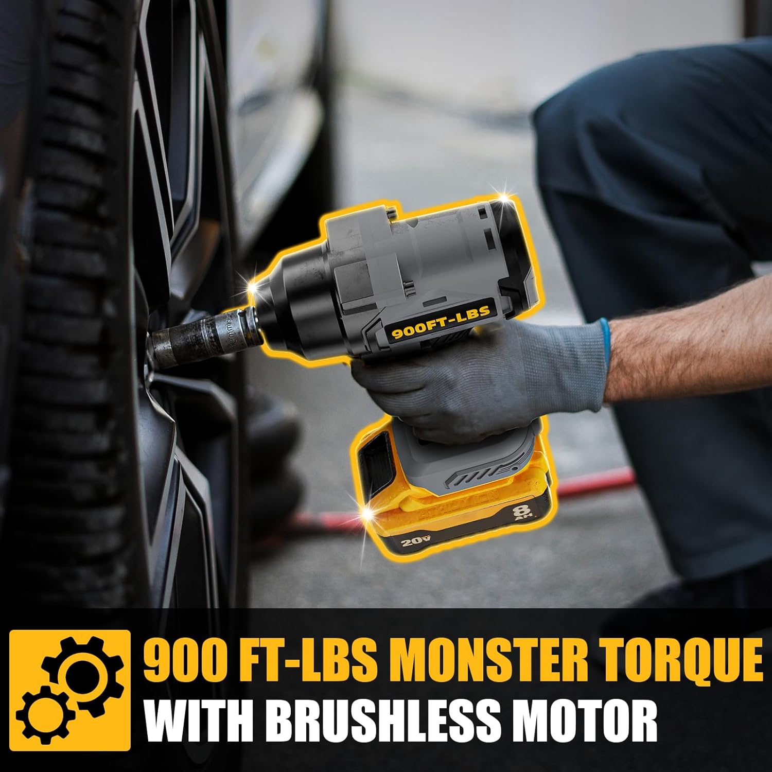 Detalle de Neareen 9296-IW Cordless Impact Wrench, 1/2-Inch Brushless, 3-Speed