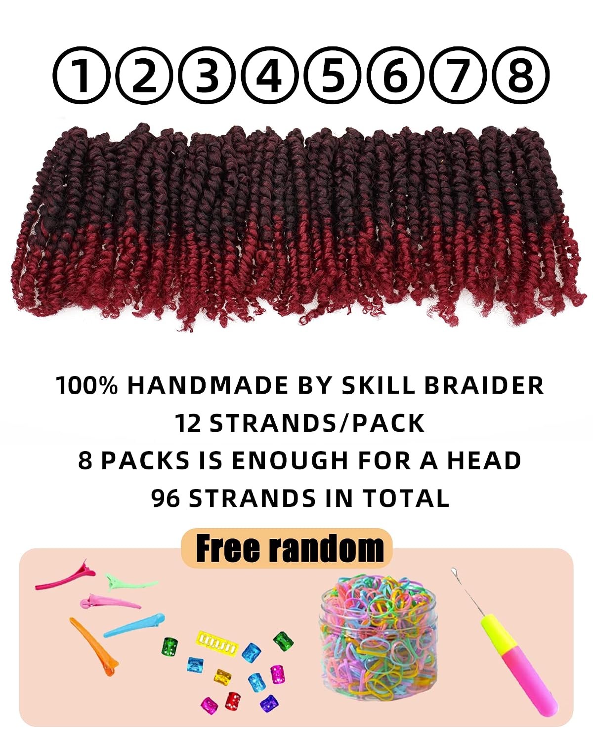 Detalle 1 de Hahoness Passion Twist Crochet Hair, 6-Inch