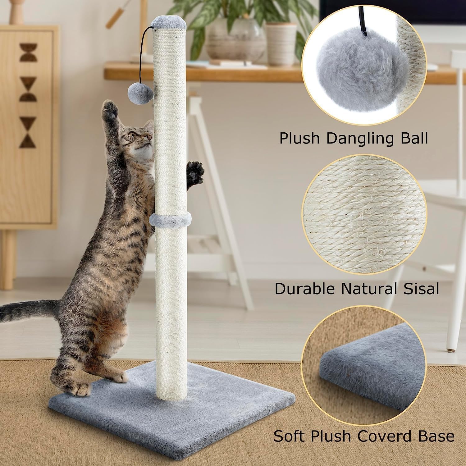 Thumbnail 3 de Dimaka 29" Tall Cat Scratching Post with sisal 🐱