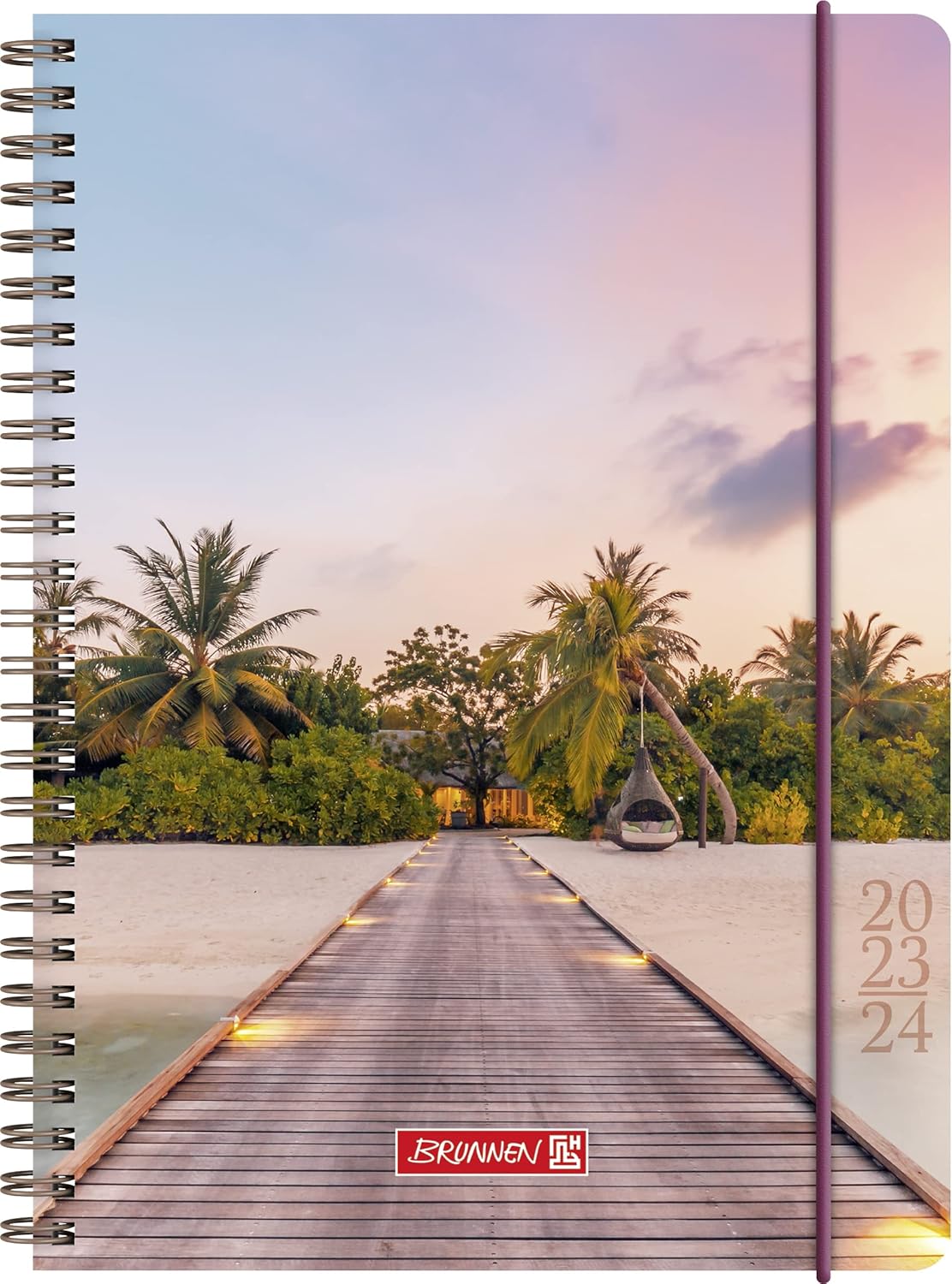 Thumbnail 3 de BRUNNEN Schülerkalender „Paradise“ 2023/2024 – 2 Seiten = 1 Woche, A6, Wire-O mit Gummizug