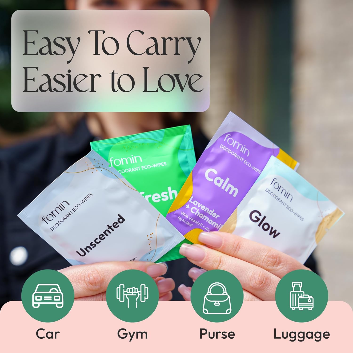 Detalle de FOMIN Travel Deodorant Wipes 50 Count