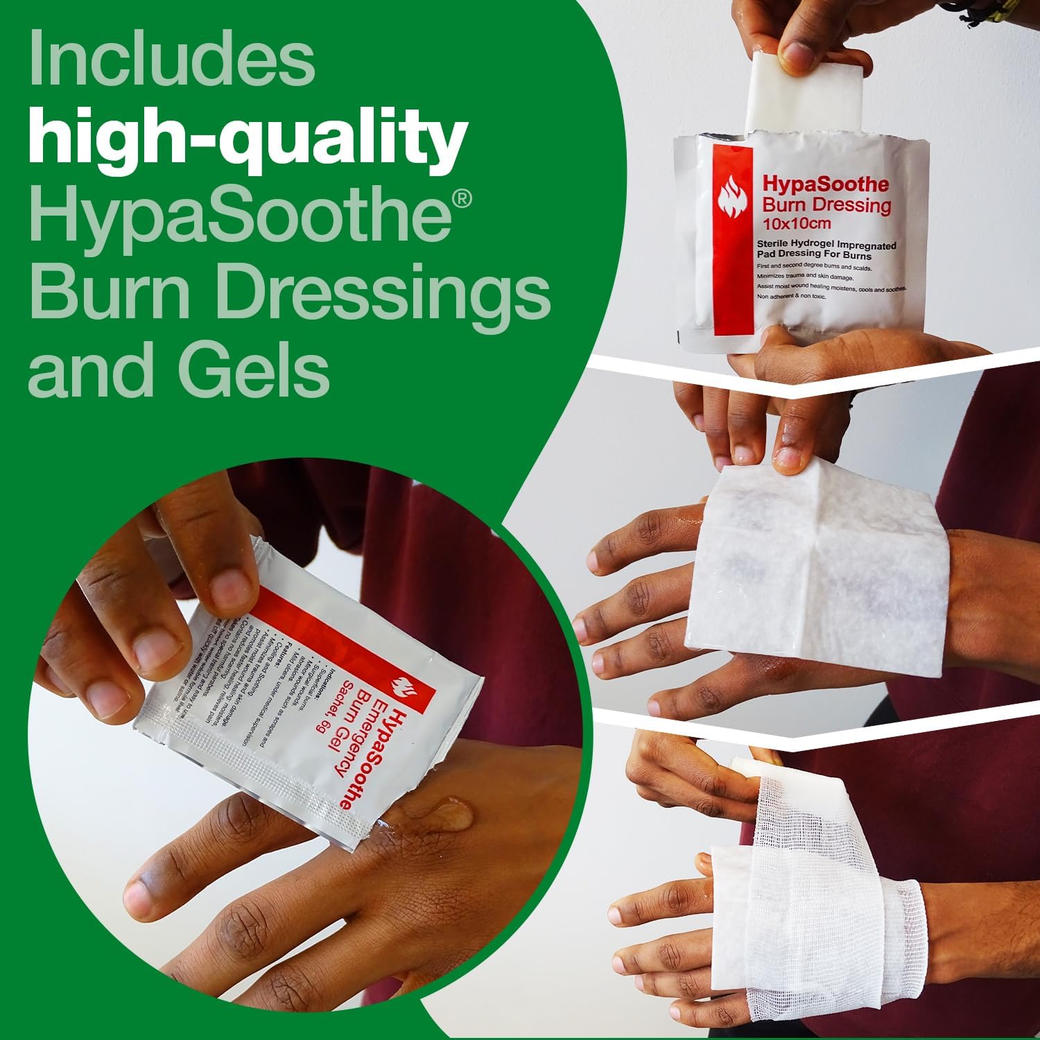 Thumbnail 2 de Safety First Aid Group HypaSoothe Burns Kit Refill, Large 🩹