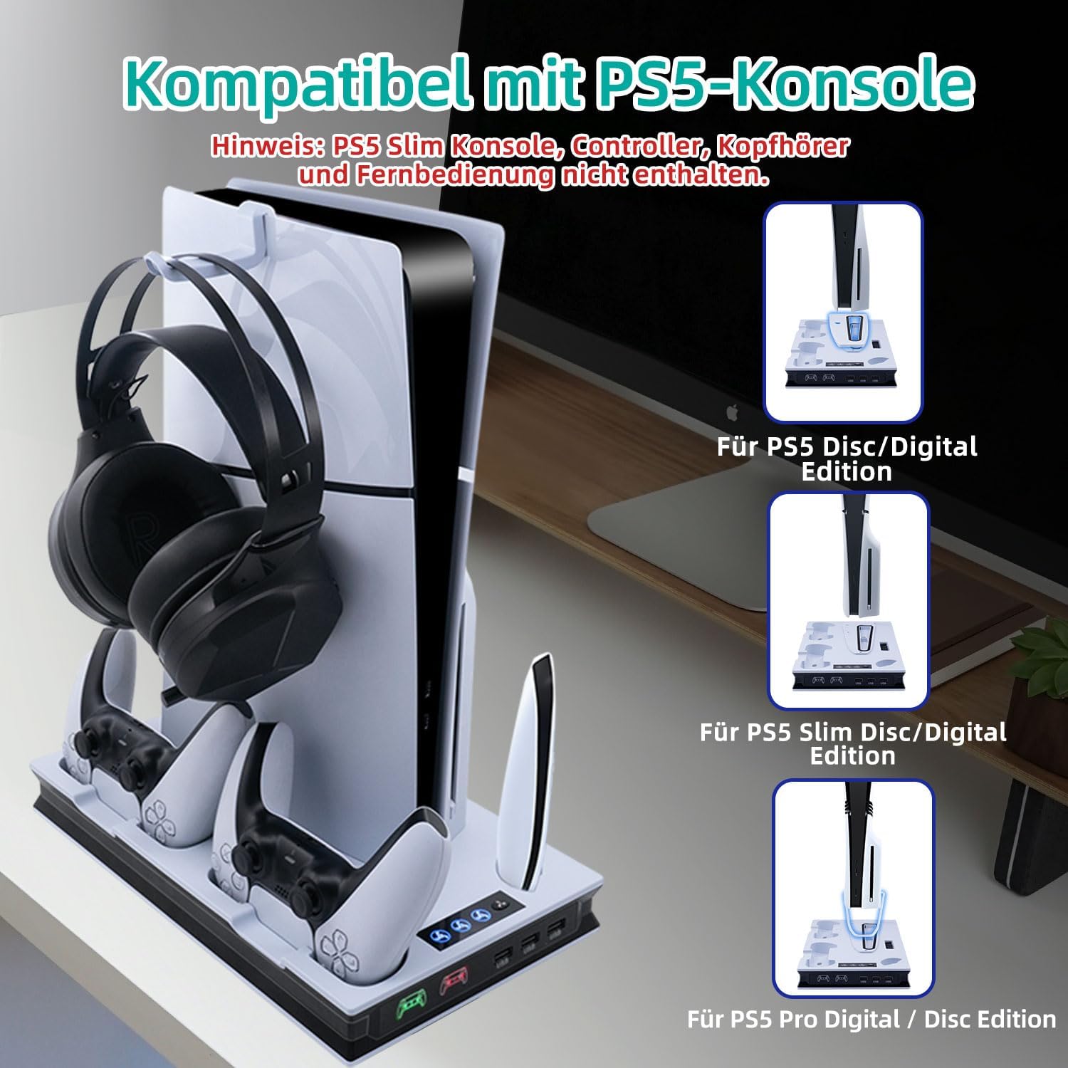 Detalle 2 de Tolesum PS5 Standfuß mit Lüfter