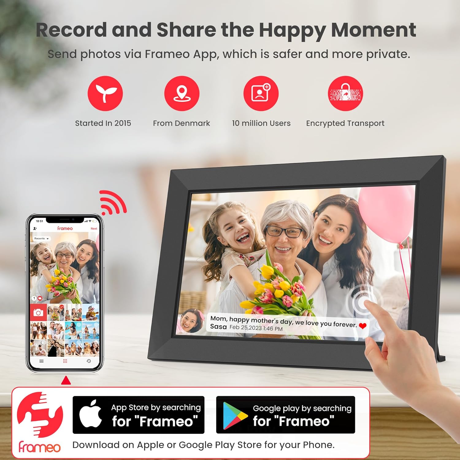 Thumbnail 2 de BIGASUO Frameo 10.1-inch digital photo frame
