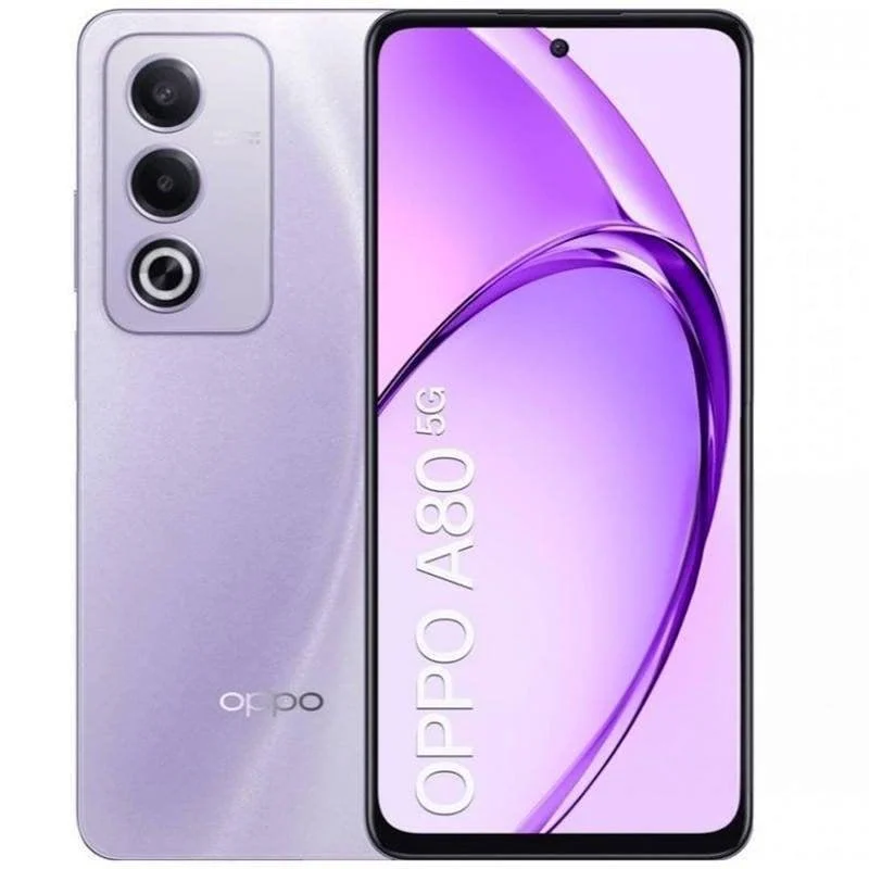 Detalle de OPPO A80 5G 8GB/256GB, 6.67' Púrpura: rendimiento fluido, gran pantalla y batería para el día a día