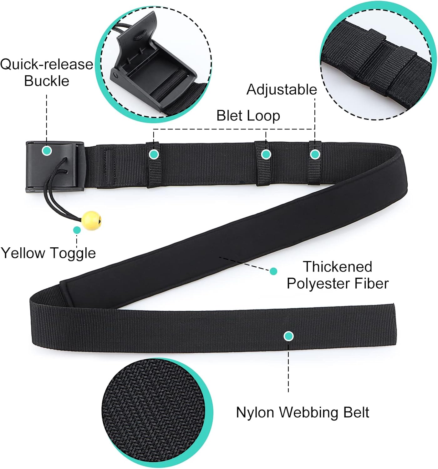 Thumbnail 1 de Pecihiko SUP Waist Belt: 50mm Wide Quick-Release Safety Belt for Stand Up Paddleboarding