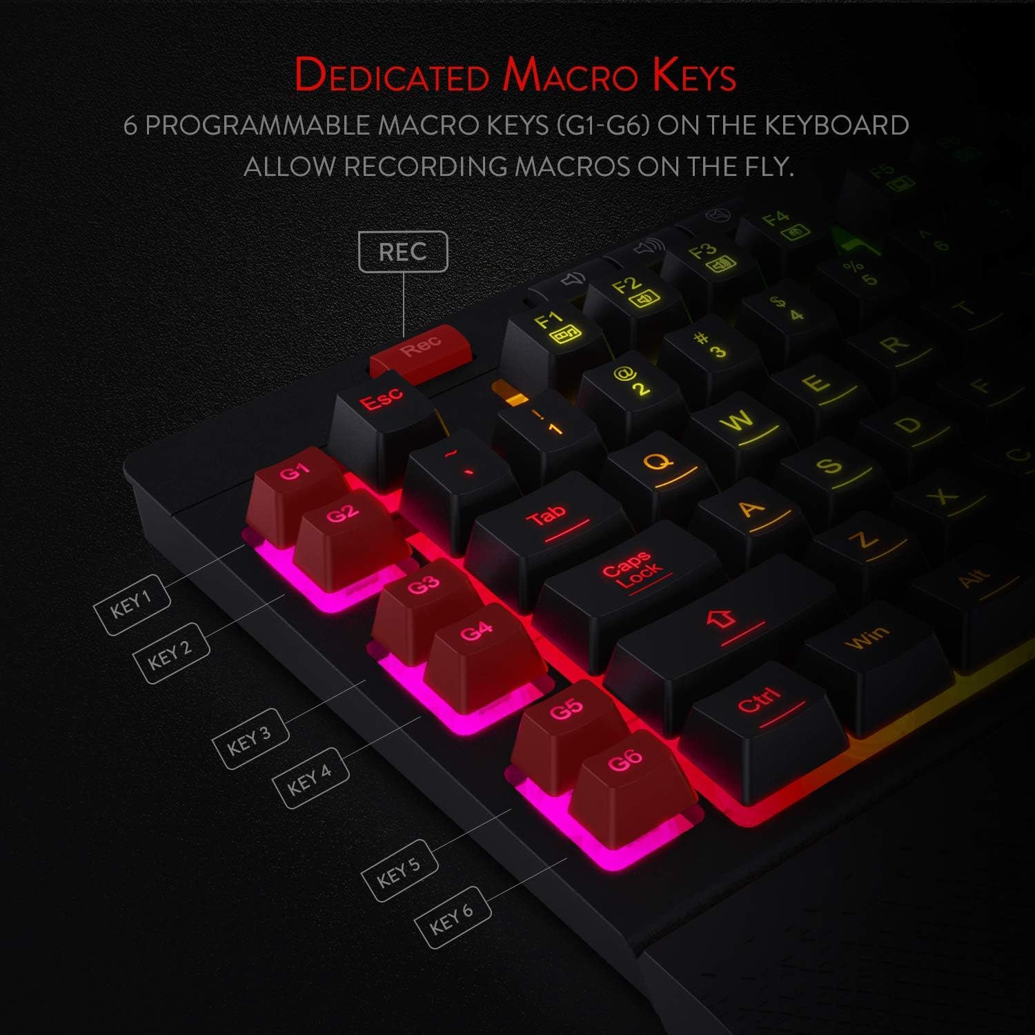 Detalle 2 de Redragon K512 Shiva US-Layout Tastatur