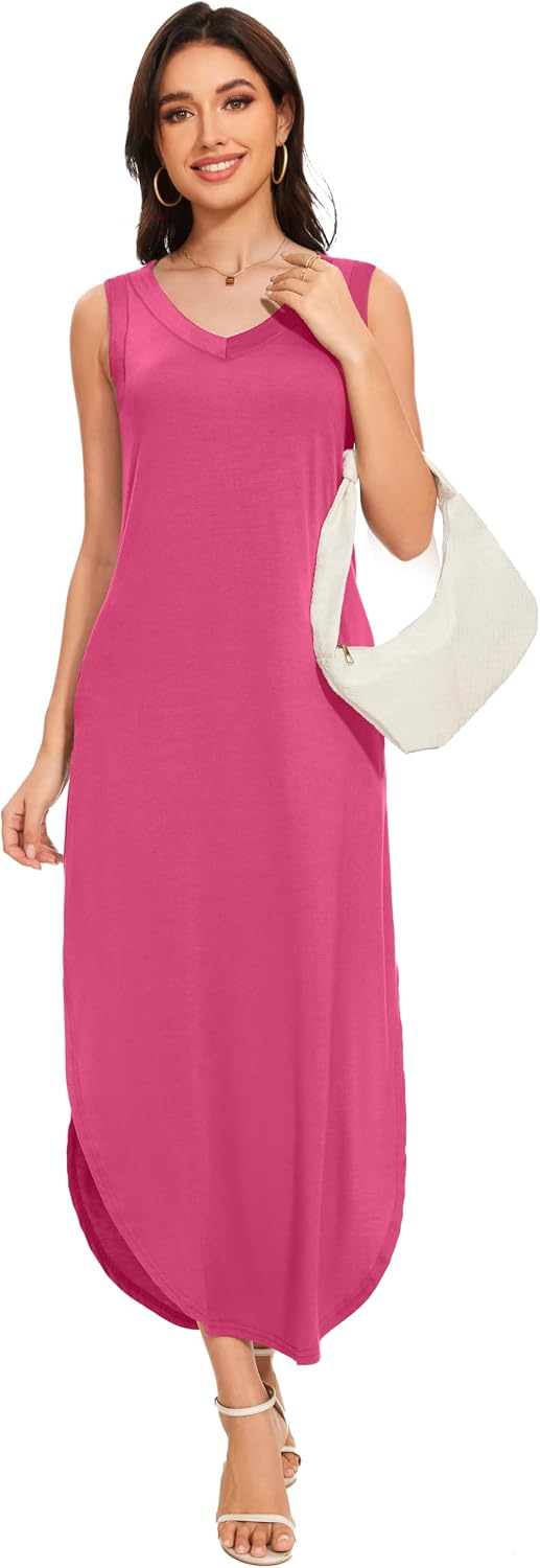 Detalle 2 de Women's Loose Sundress 2026 Maxi Dress with Pockets