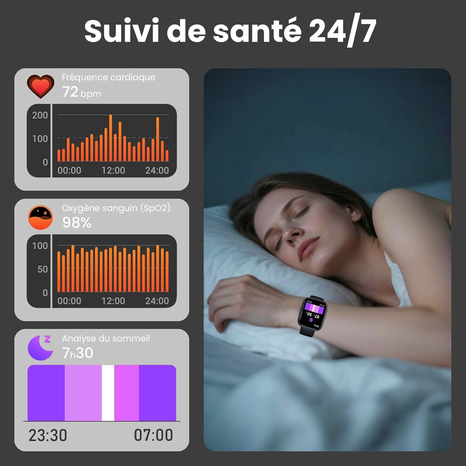 Detalle de CILLSO Montre connectée Homme/Femme 1,95” HD avec appels Bluetooth, cardio, sommeil et 112 modes sport (IP68)