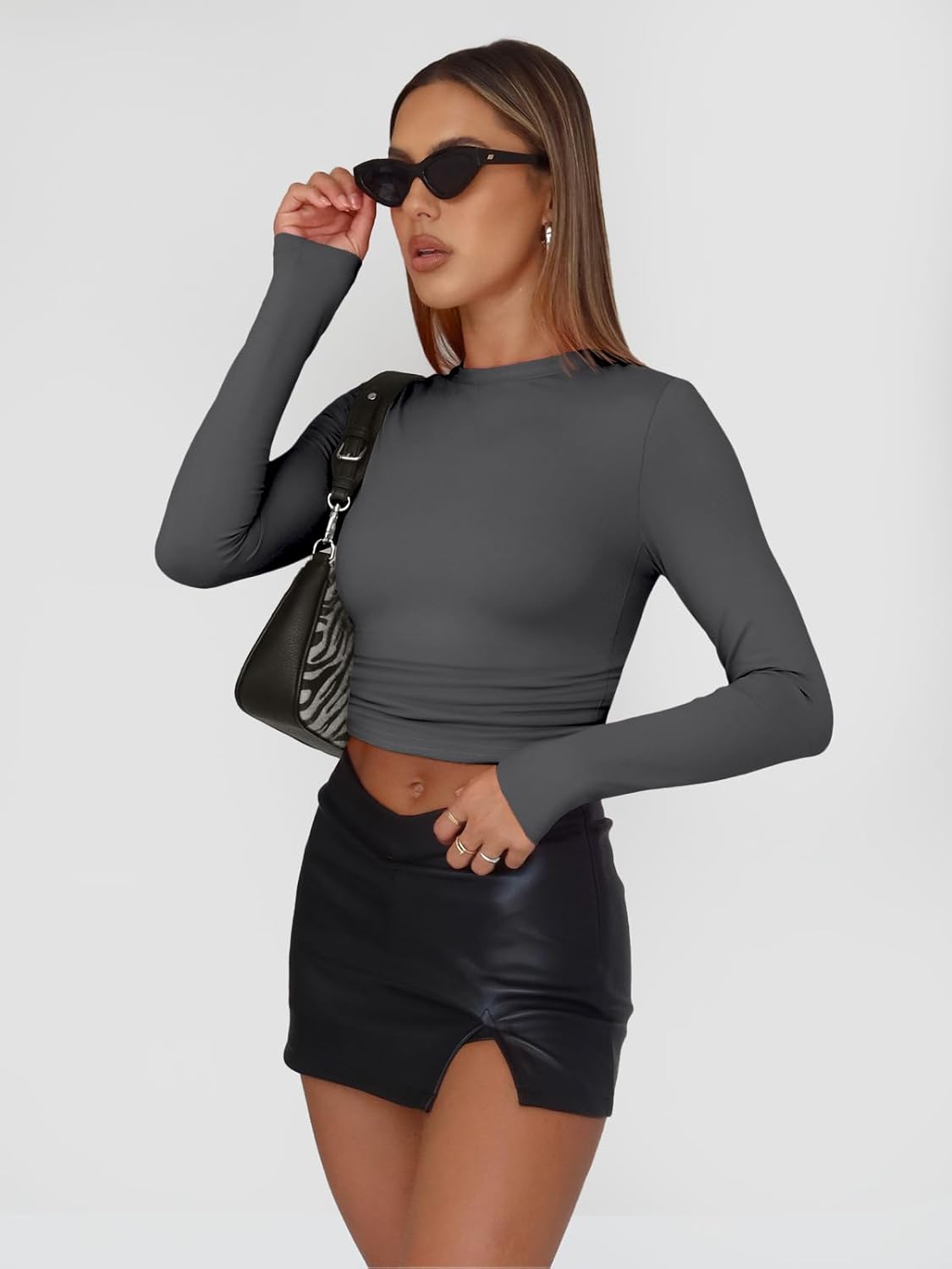 Detalle de AUTOMET 3-Pack Long Sleeve Crop Tops women’s shirts
