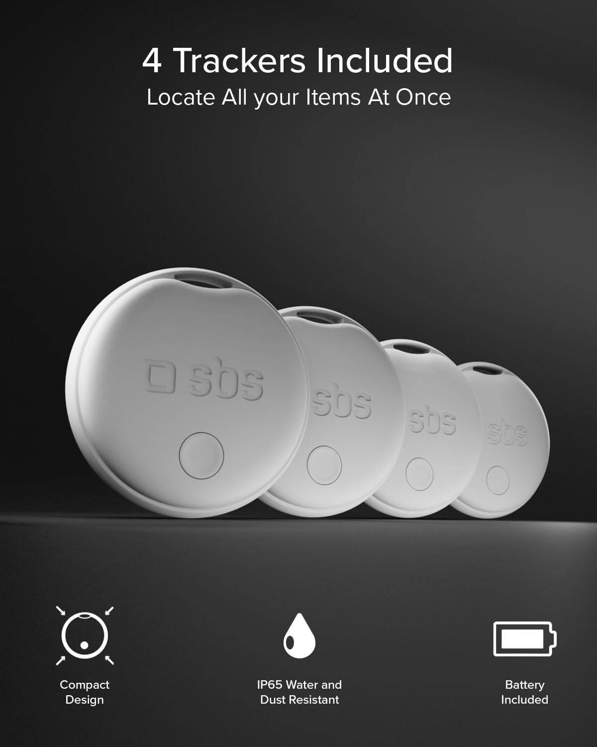 Thumbnail 2 de SBS Track My Dot Kit 4× localisateurs 34 mm 🔎