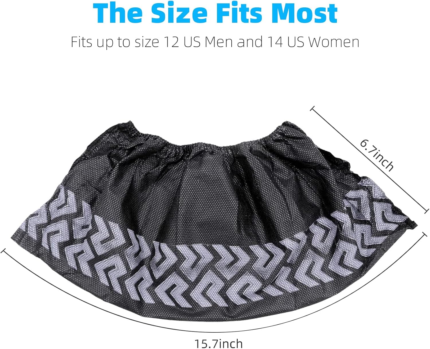 Detalle 2 de WUJUN Disposable Shoe Covers, Black, 100 Pack (50 Pairs) – Durable, Waterproof, One Size