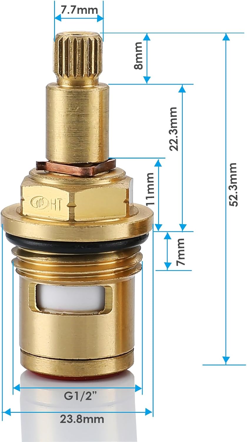 Detalle 2 de 2 Pack Mixer Tap Cartridge 1/4 Turn 20 Spline Brass