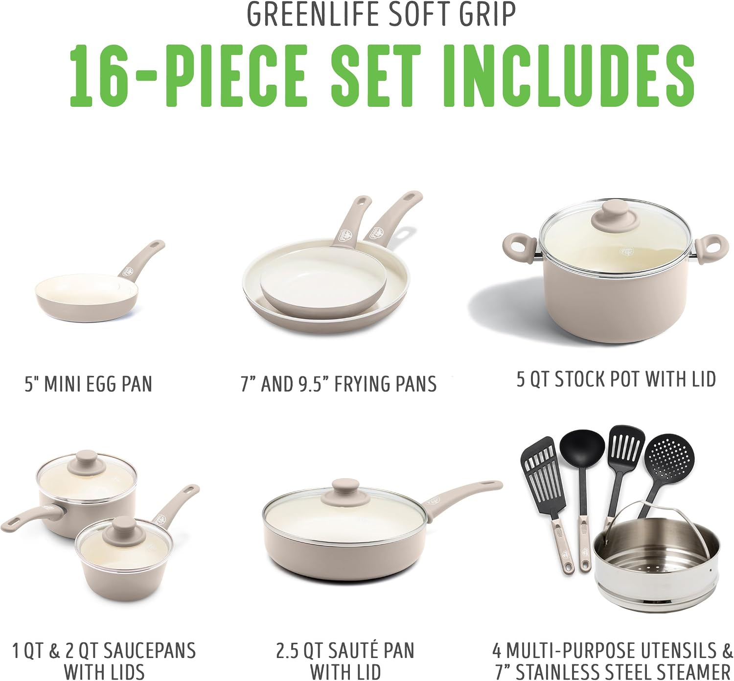 Thumbnail 2 de GreenLife 16-Piece Nonstick Cookware Set