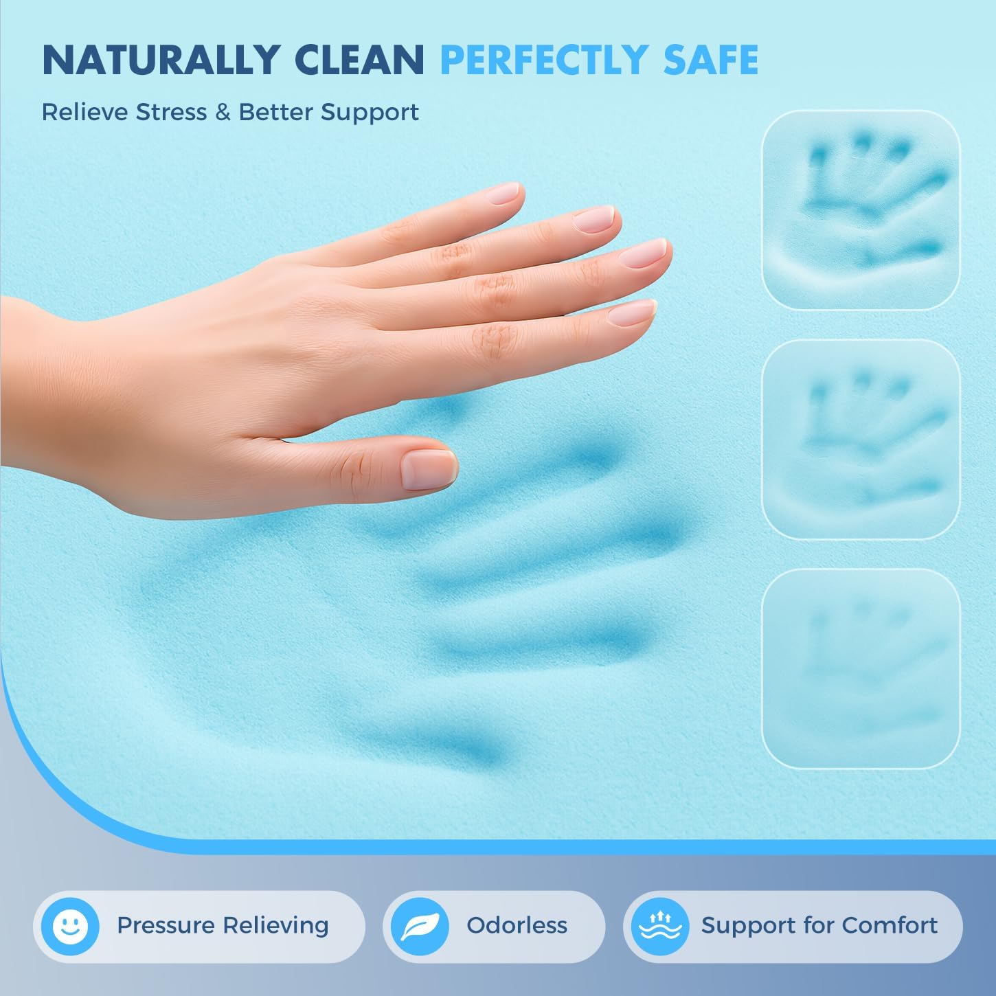 Detalle 2 de PAYHUIN 4 Inch Memory Foam Mattress Topper