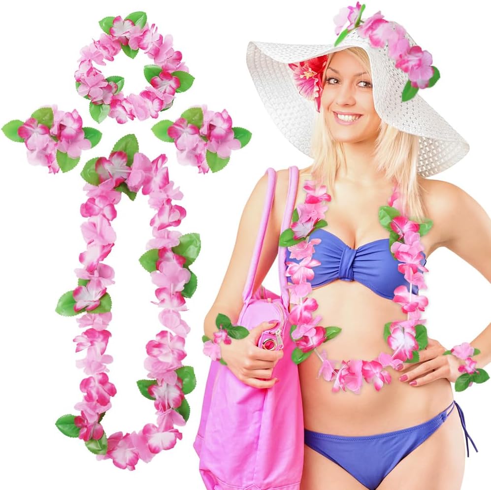 Thumbnail 6 de Aomig Hawaiian Garlands Set – Leis, Headbands and Bracelets for Beach Parties