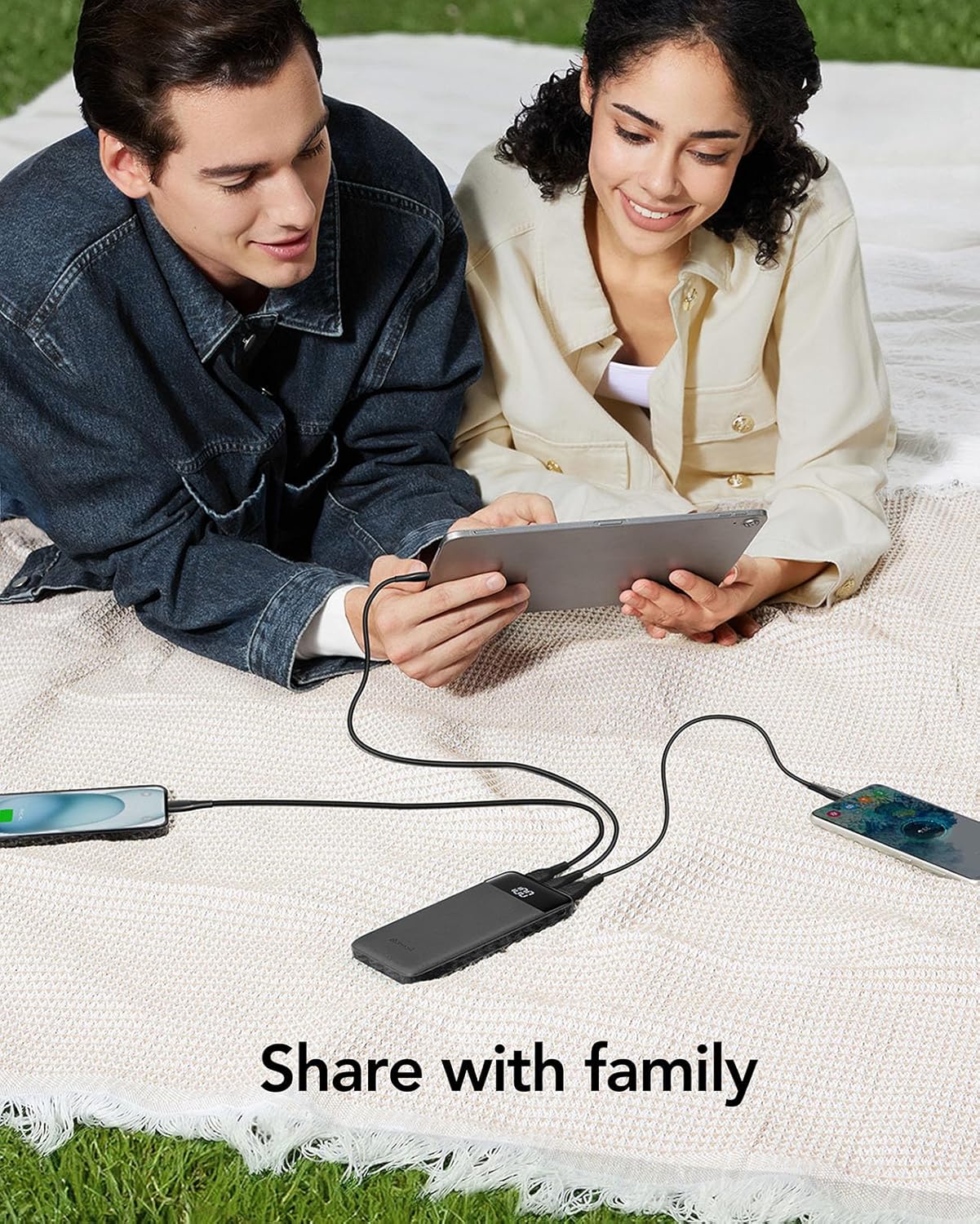 Thumbnail 5 de Power Bank 10400 mAh con USB-C: batteria esterna portatile con display LED e 2 ingressi, 3 uscite (nero)