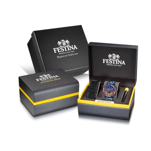 Detalle de Festina Montre Homme Analogique en Acier 316L Bleu – Élégance et fiabilité