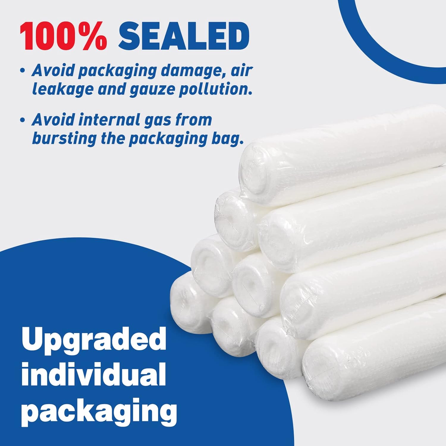 Detalle 2 de AZEN 30 Pack Gauze Rolls 4 in 🩹