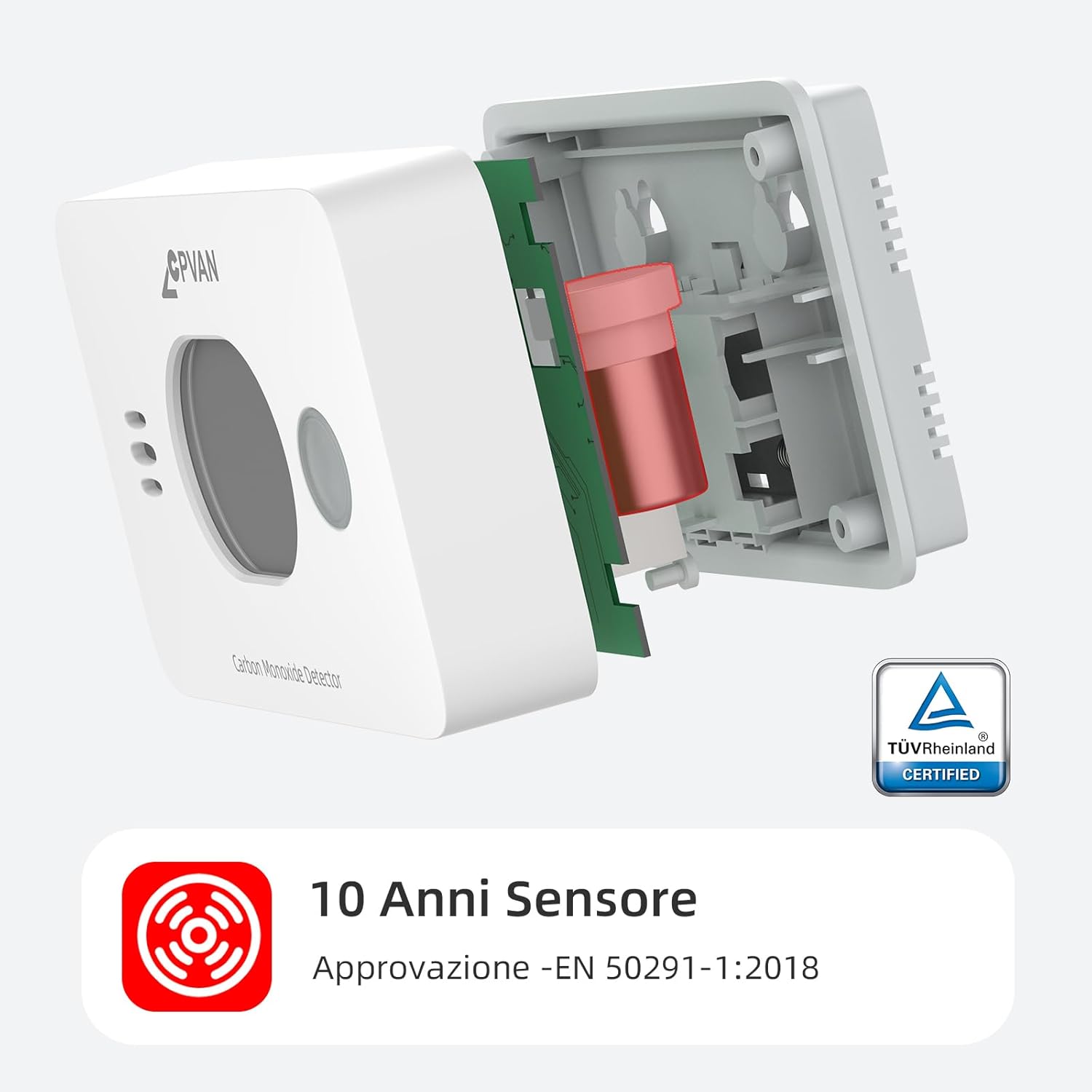 Thumbnail 5 de CPVAN Détecteur de monoxyde de carbone 3 en 1 avec température et humidité (EN 50291) – lot de 2