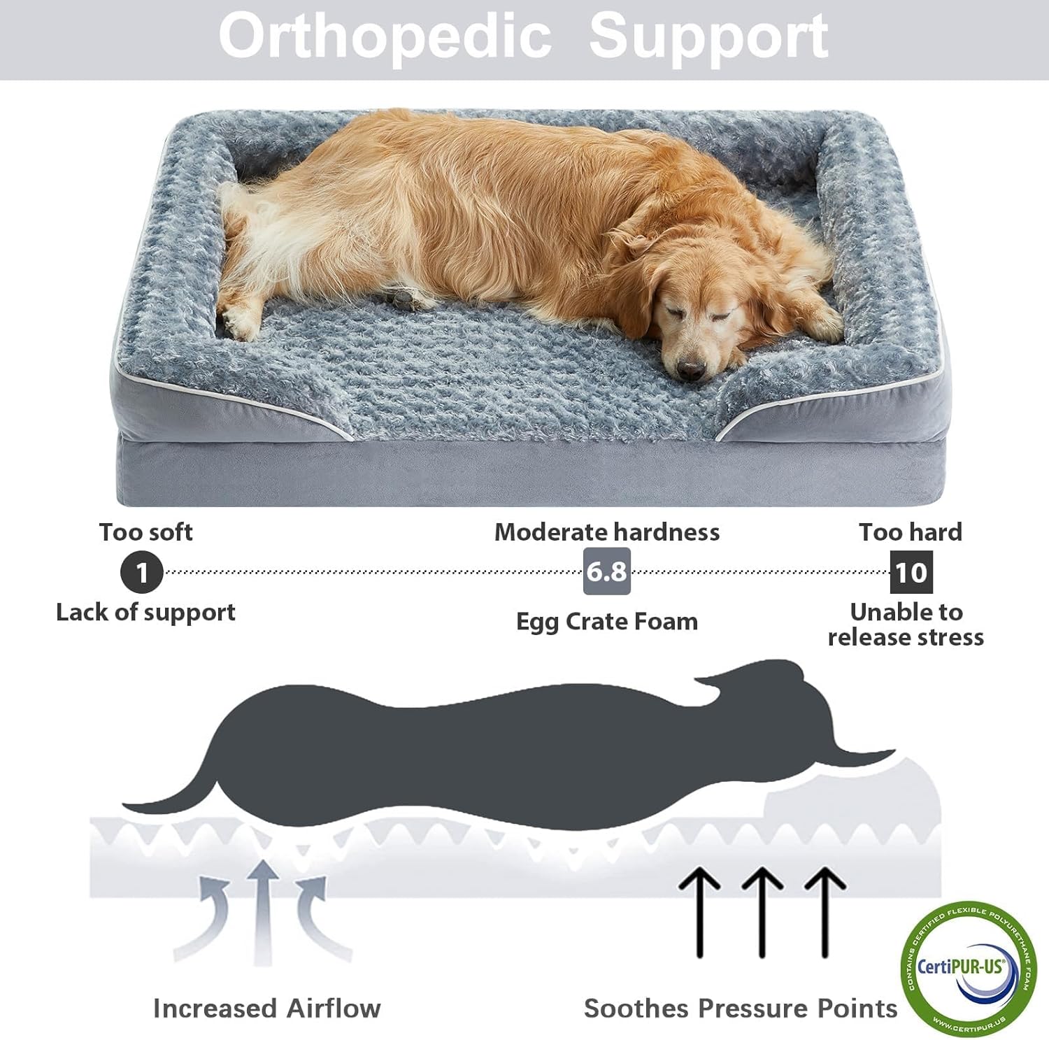 Detalle de WNPETHOME Large Dog Bed Orthopedic Couch