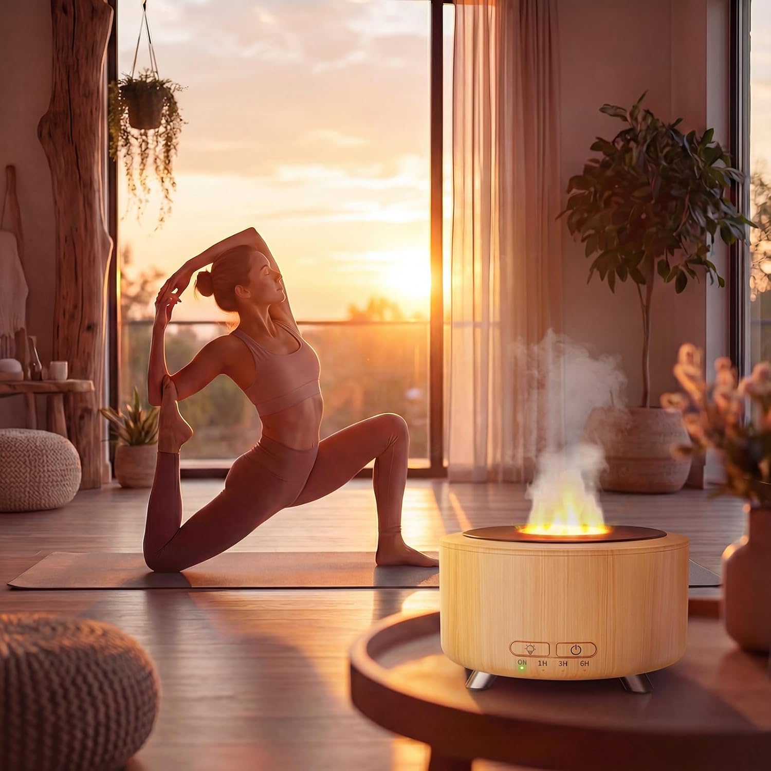 Thumbnail 4 de Essential Oil Diffuser for Home with 500ml Tank and Wood Grain Finish