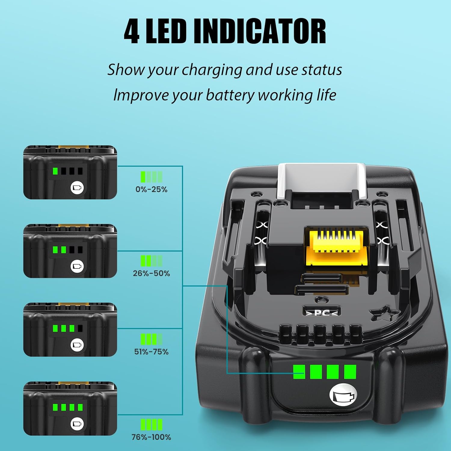 Thumbnail 4 de Moautodc Batteria 18V 5Ah per Bosch