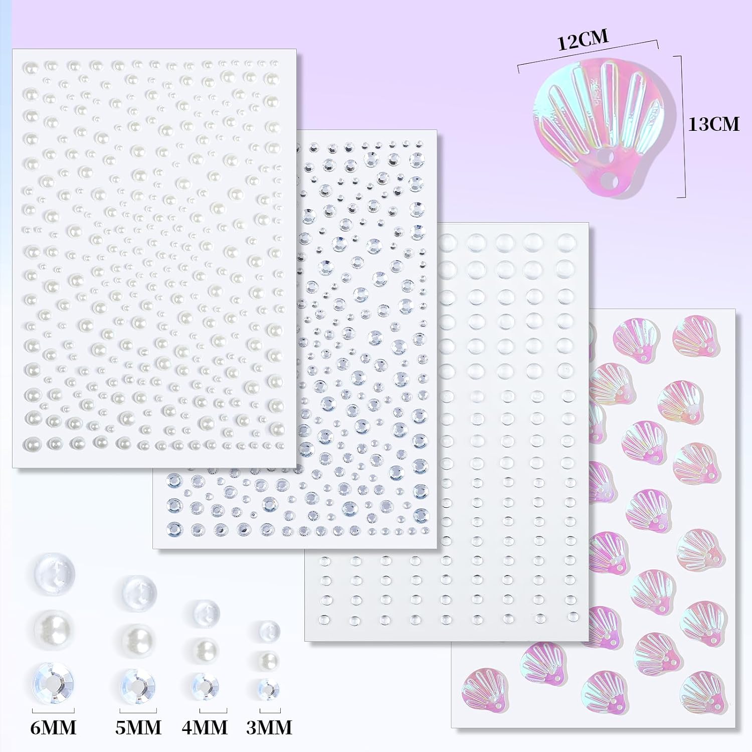 Detalle 2 de Teenitor Body Glitter and Face Gems, 4 Colors