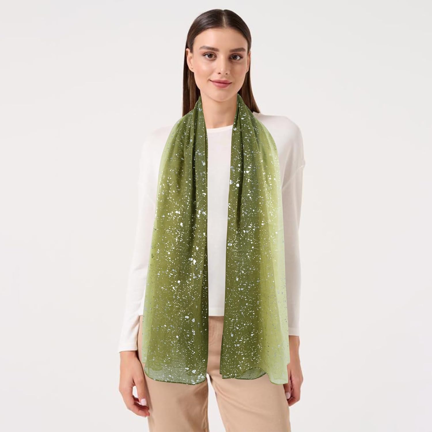 Thumbnail 5 de DAMILY Femmes Foulards Écharpes Longue Imprimé à paillettes – Wraps Châle Été/Hiver