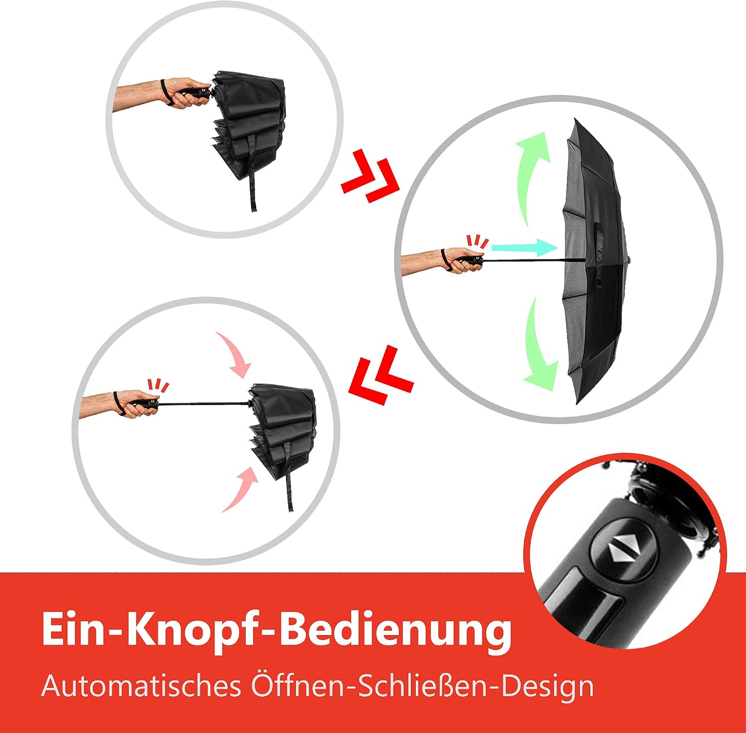 Detalle 2 de Ergonauts Regenschirm sturmfest 460 g