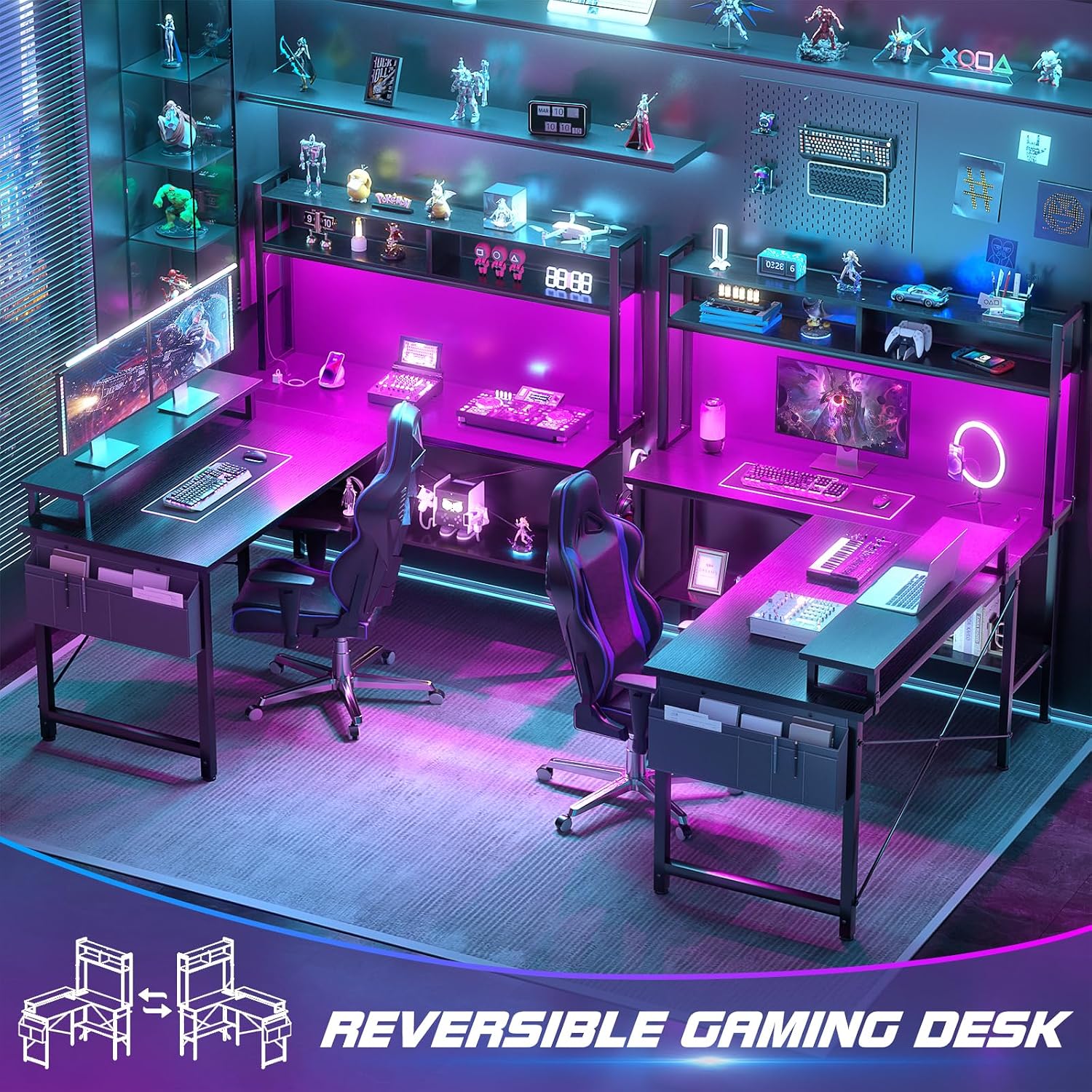 Thumbnail 6 de Aheaplus L-shaped desk, 48.82 inches wide