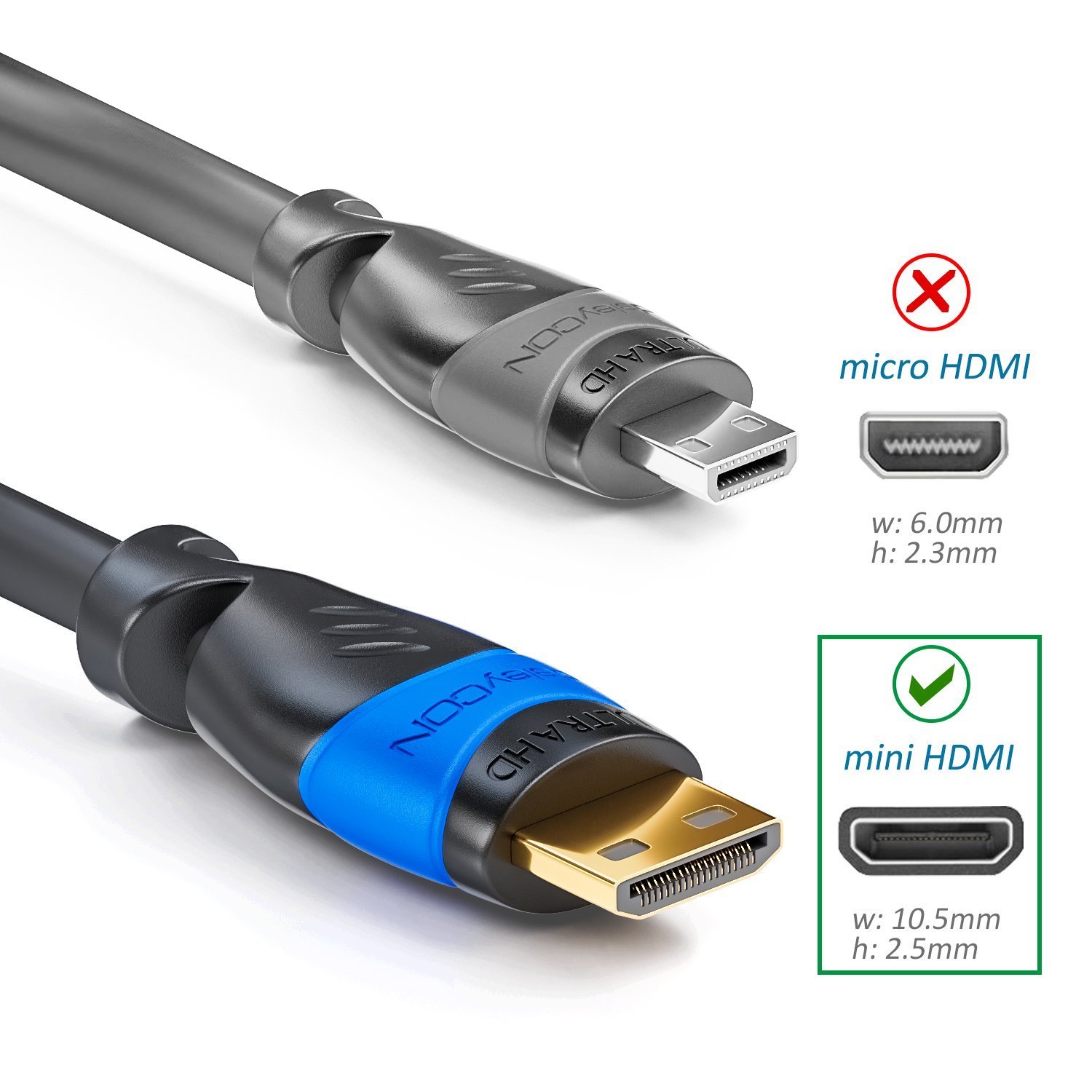 Thumbnail 1 de DeleyCON 1,5m Mini HDMI Cavo HDMI 2.0/1.4a – Nero, con Ethernet e supporto 4K