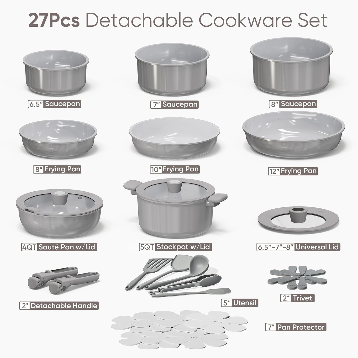 Detalle 2 de CAROTE 27pcs Ceramic Cookware Set