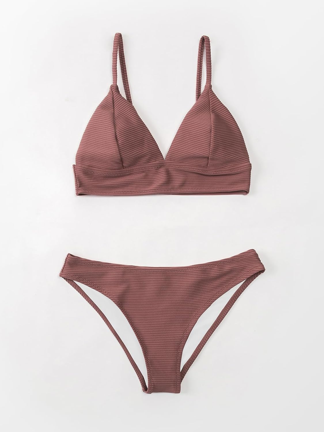 Thumbnail 4 de Cupshe Maillot de bain 2 pièces avec haut de bikini triangle sexy à lacets pour femme