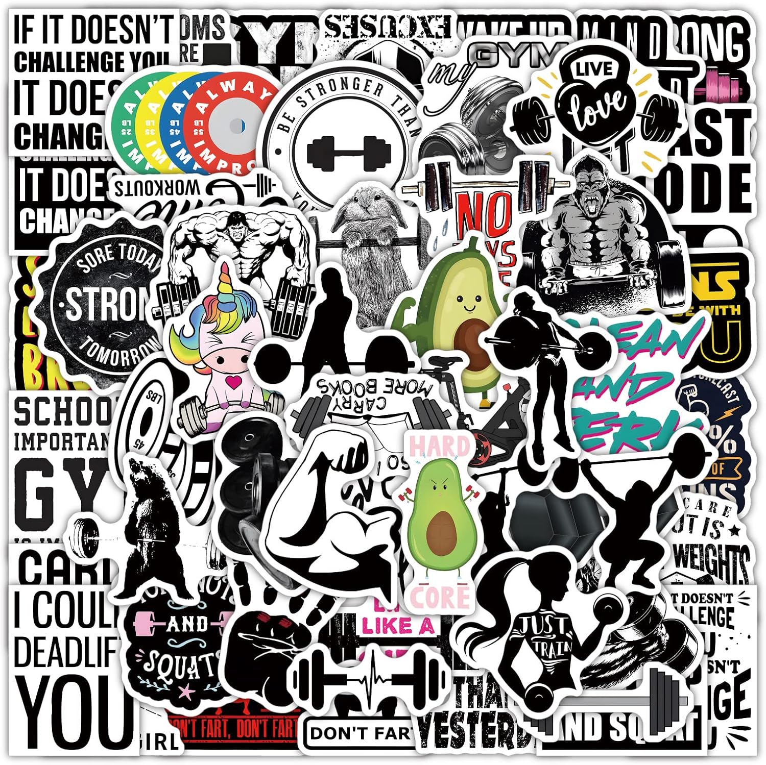 Detalle de Gym stickers, 50-piece set