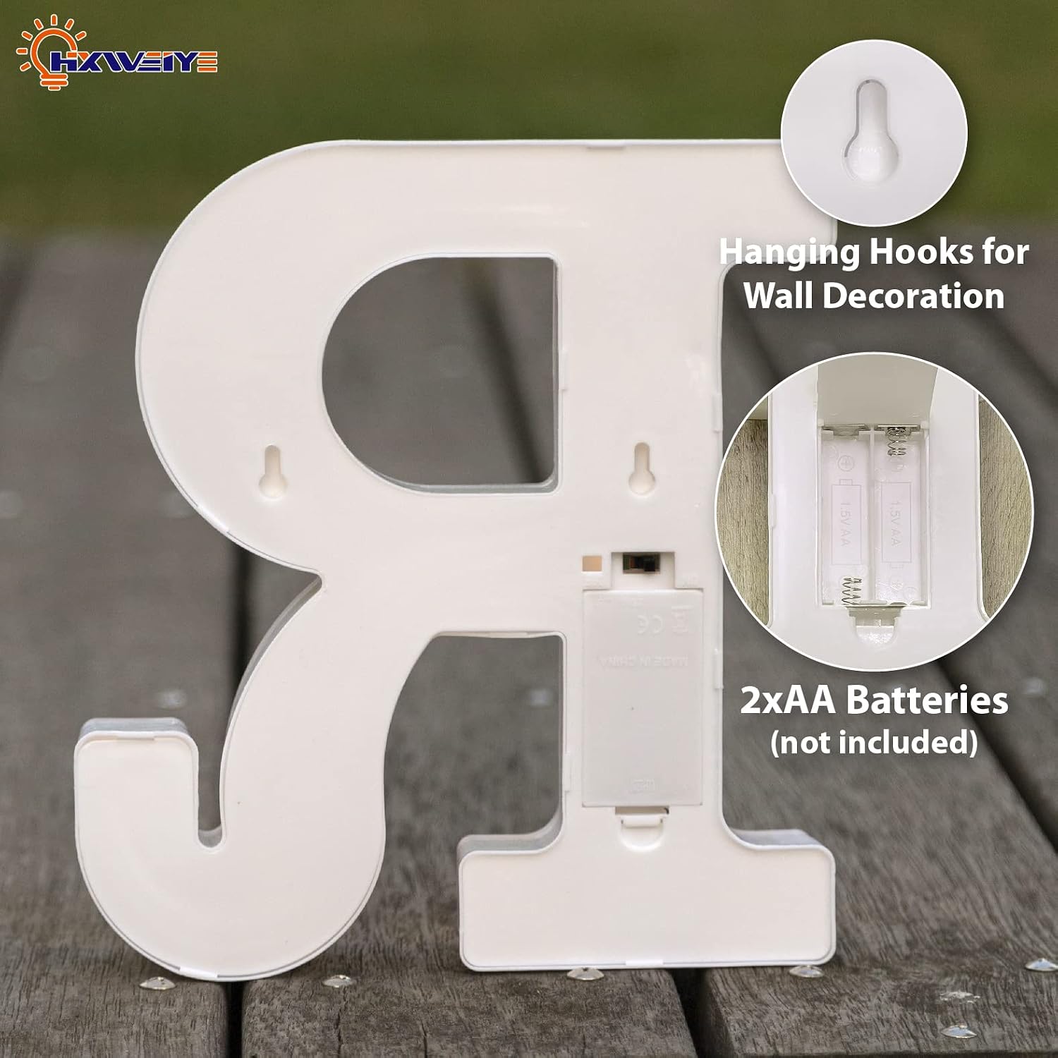 Thumbnail 3 de HXWEIYE Light Up Letter R, Warm White LED Marquee, Battery-Powered