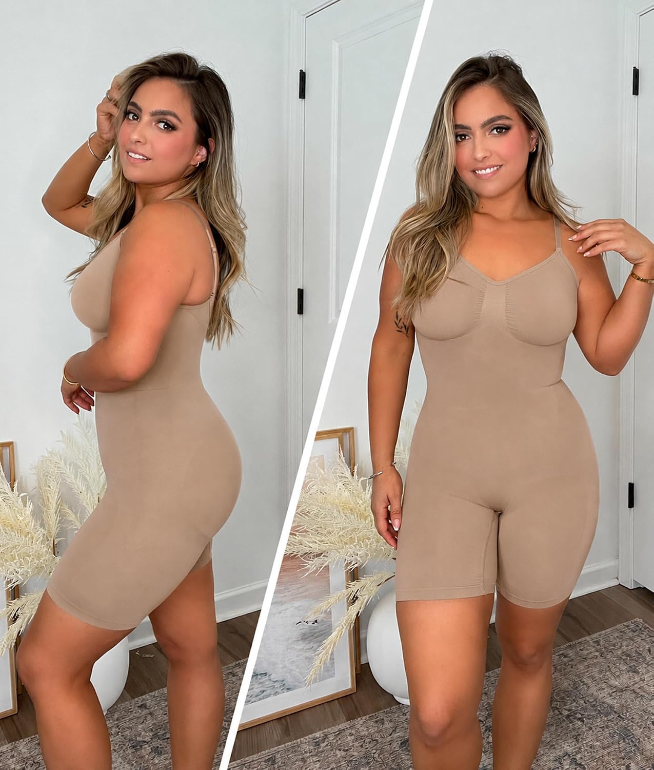Detalle 2 de SHAPERX Tummy Control Bodysuit, Mid-Thigh Shaper Shorts, Seamless Design