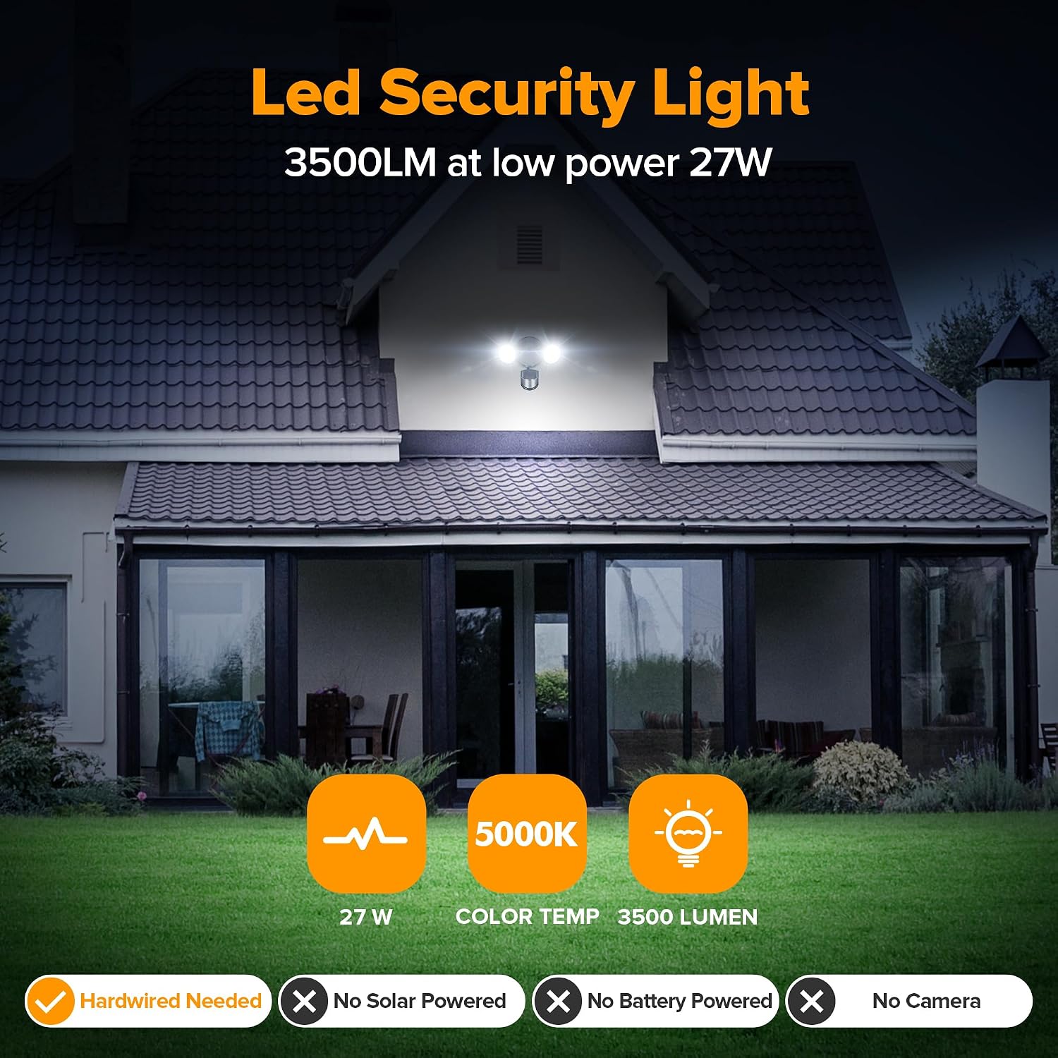 Detalle 2 de UME 7601901012-new Outdoor LED Security Light, 27W, 5000K, IP65