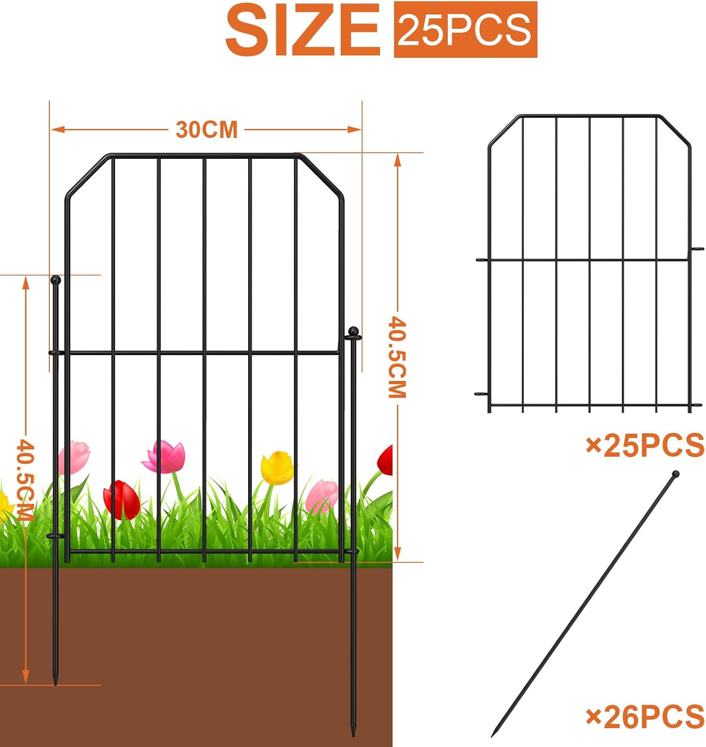 Thumbnail 1 de Yeabett Gartenzaun 25 Stück 31×41 cm