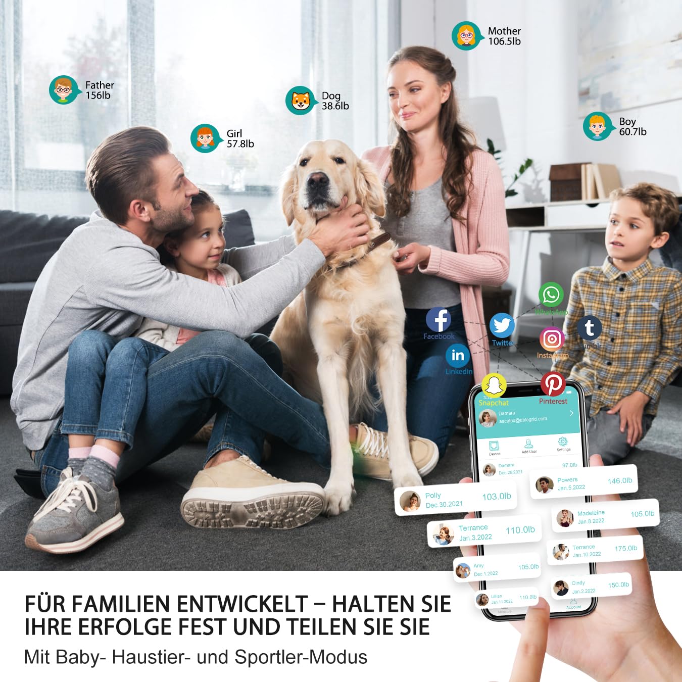Thumbnail 6 de ABLEGRID Körperfettwaage Elektronisch mit Muskelmasse 180 kg