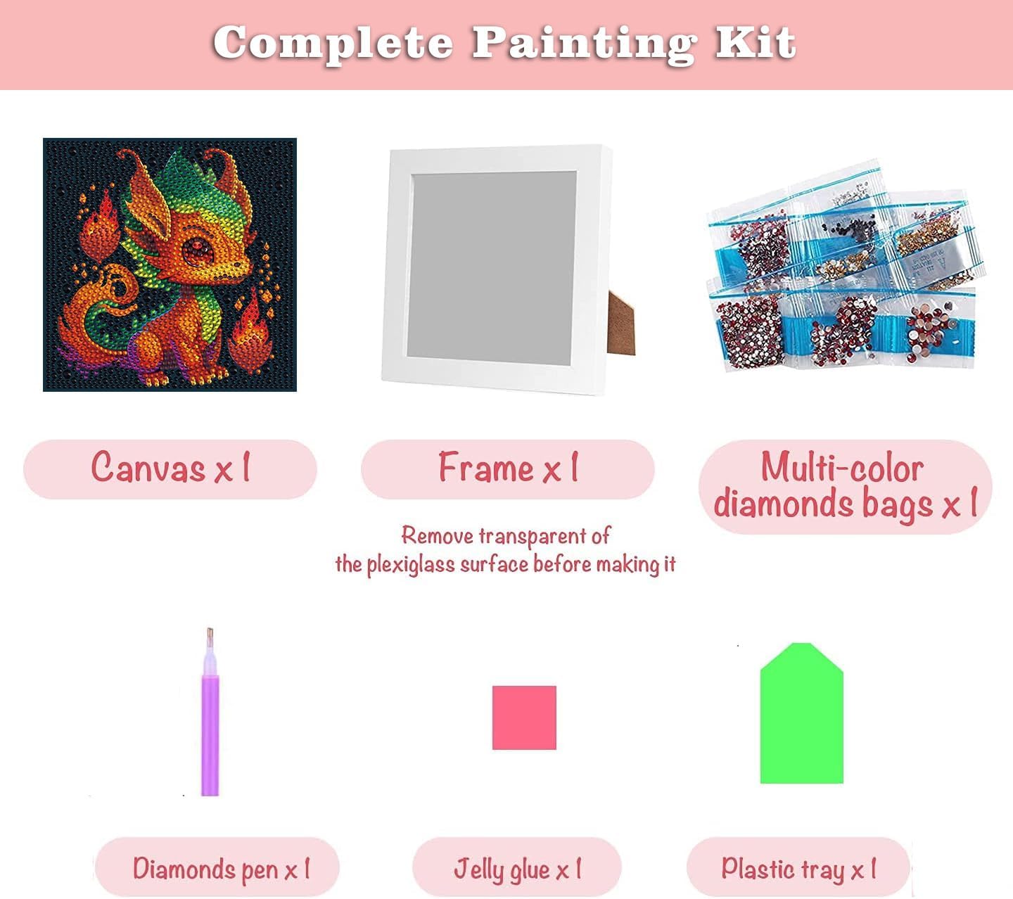Detalle de Meothan Kids' Diamond Painting Kit, 7x7 in